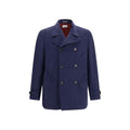 Brunello Cucinelli Blue Wool Oves Aries Coat