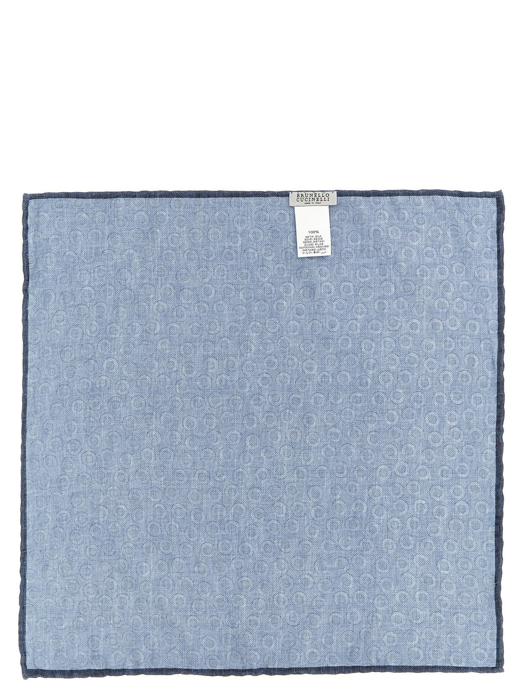 Brunello Cucinelli Blue Silk Pocket Square