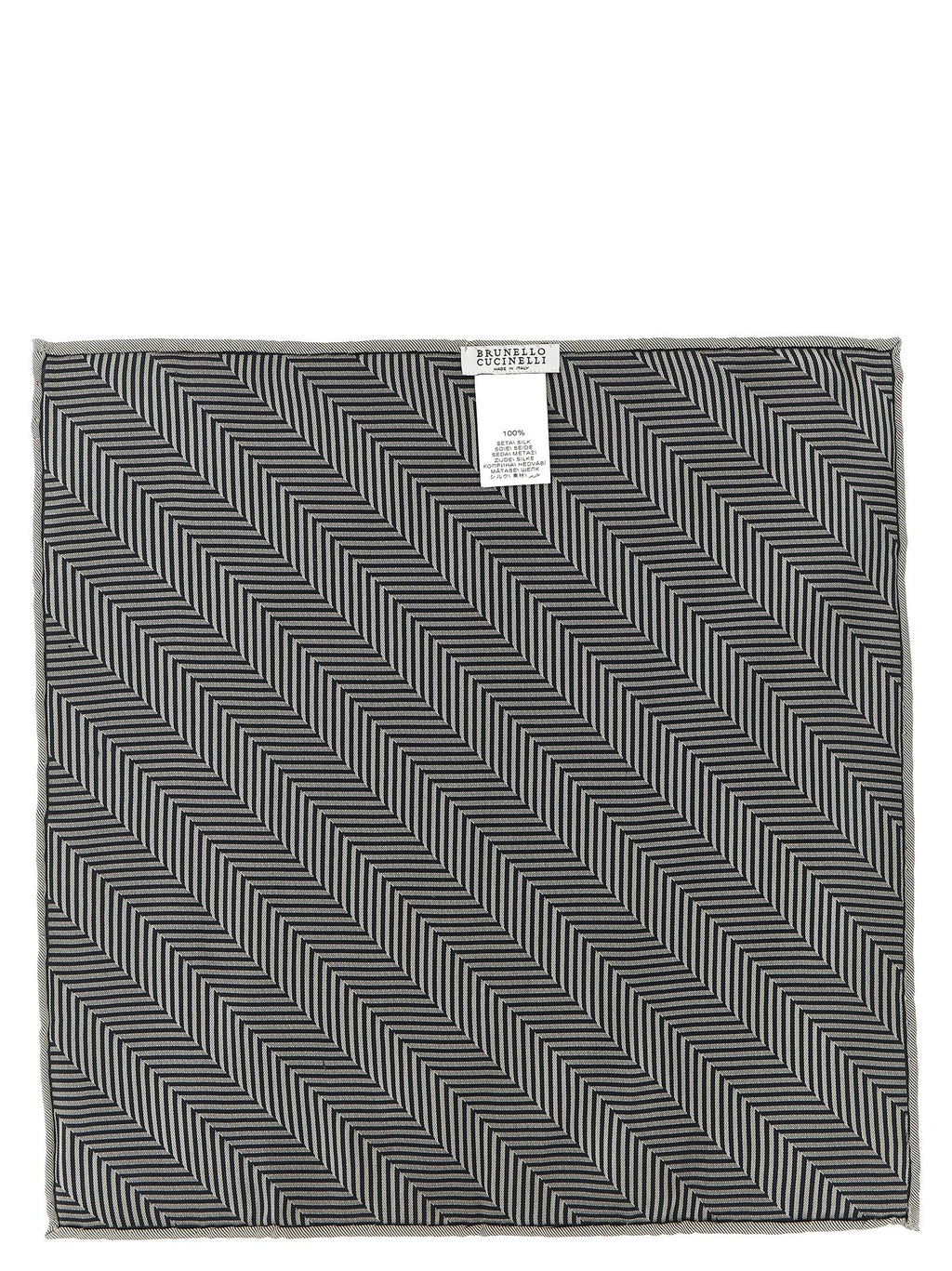 Brunello Cucinelli Gray Silk Pocket Square
