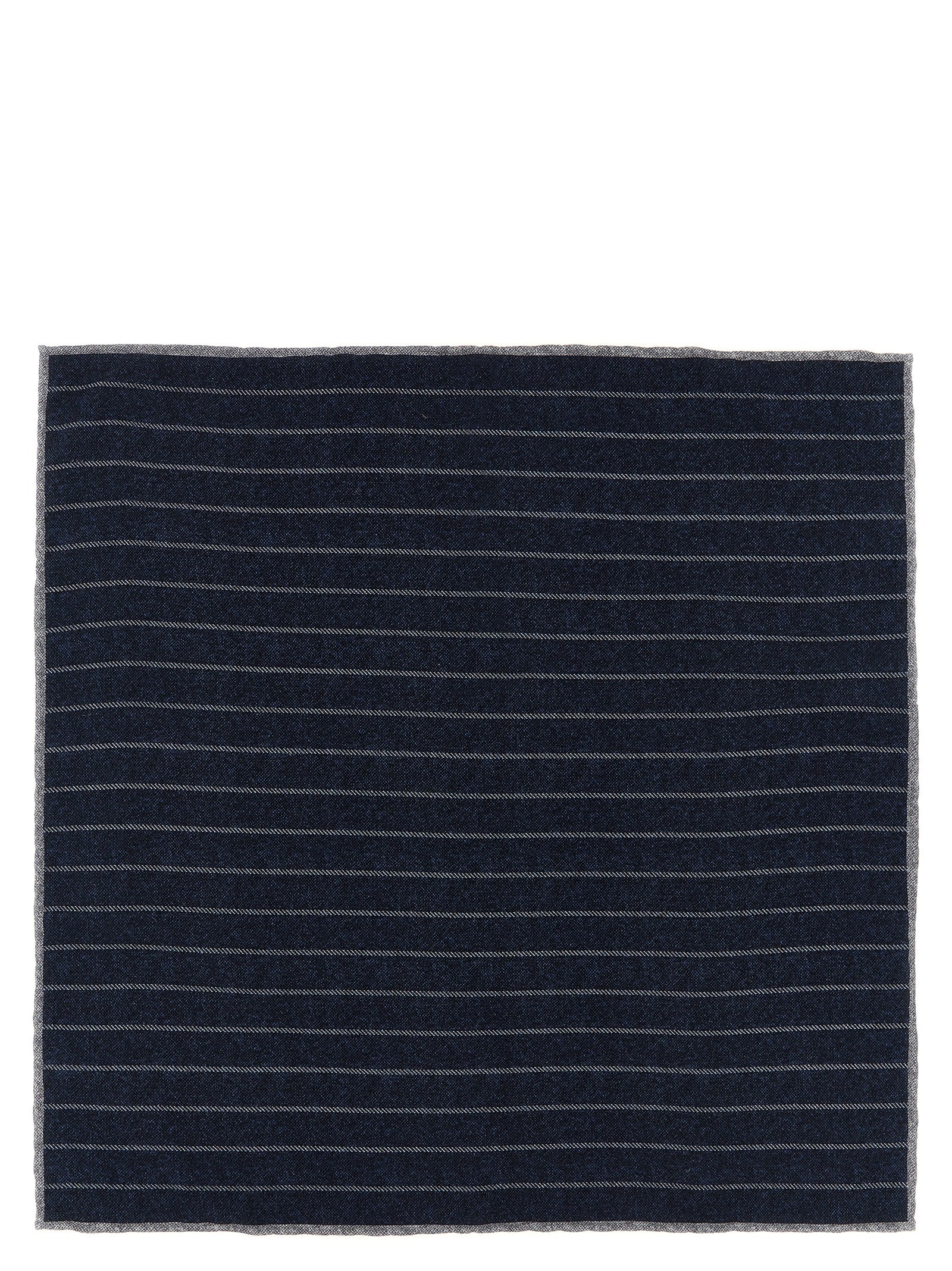 Brunello Cucinelli Blue Silk Pocket Square