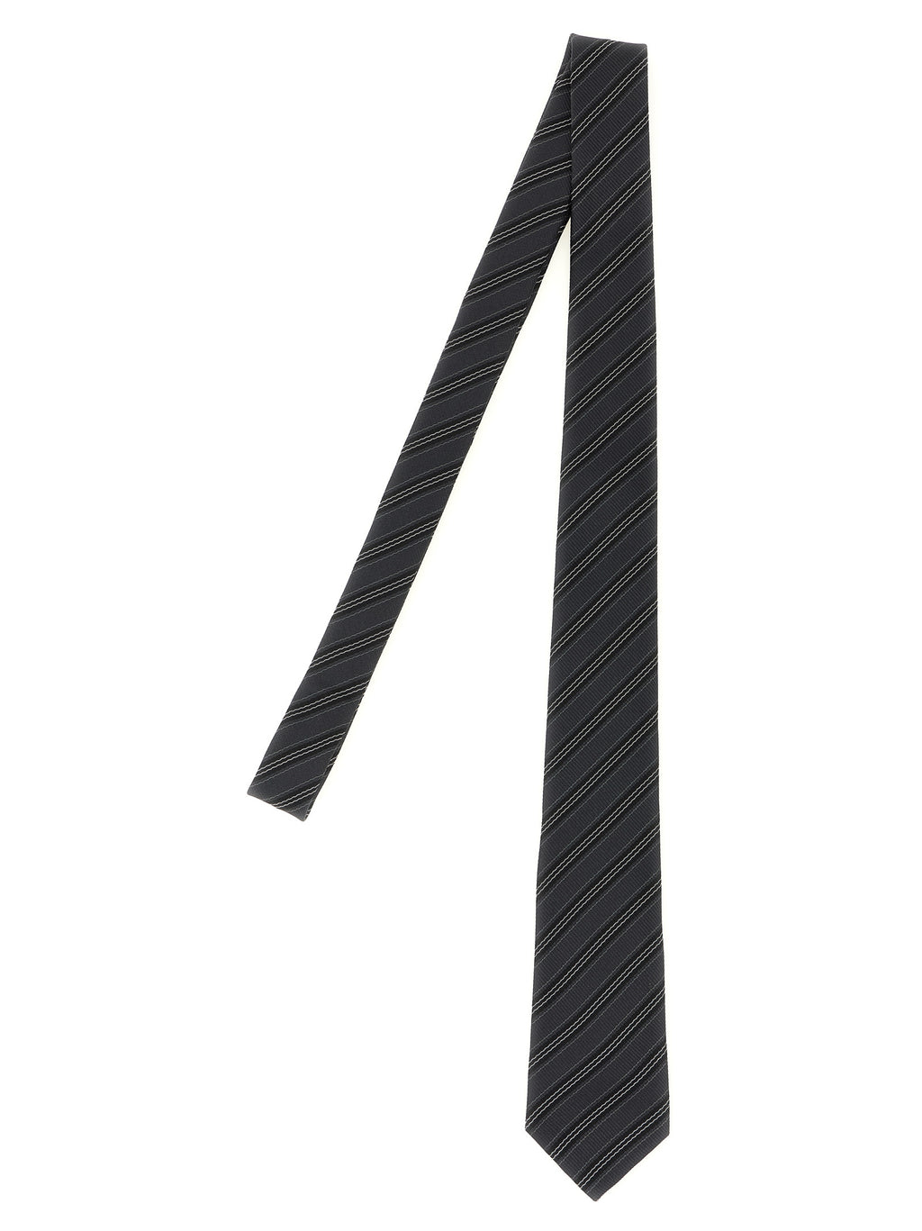 Saint Laurent Gray Silk Tie