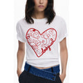 Desigual White Cotton T-Shirt