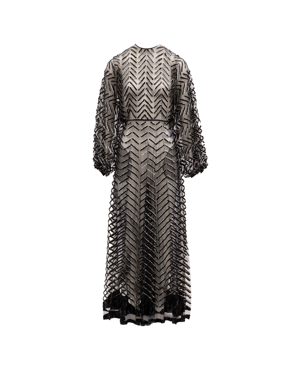 Valentino Garavani Black Embroidered Evening Dress