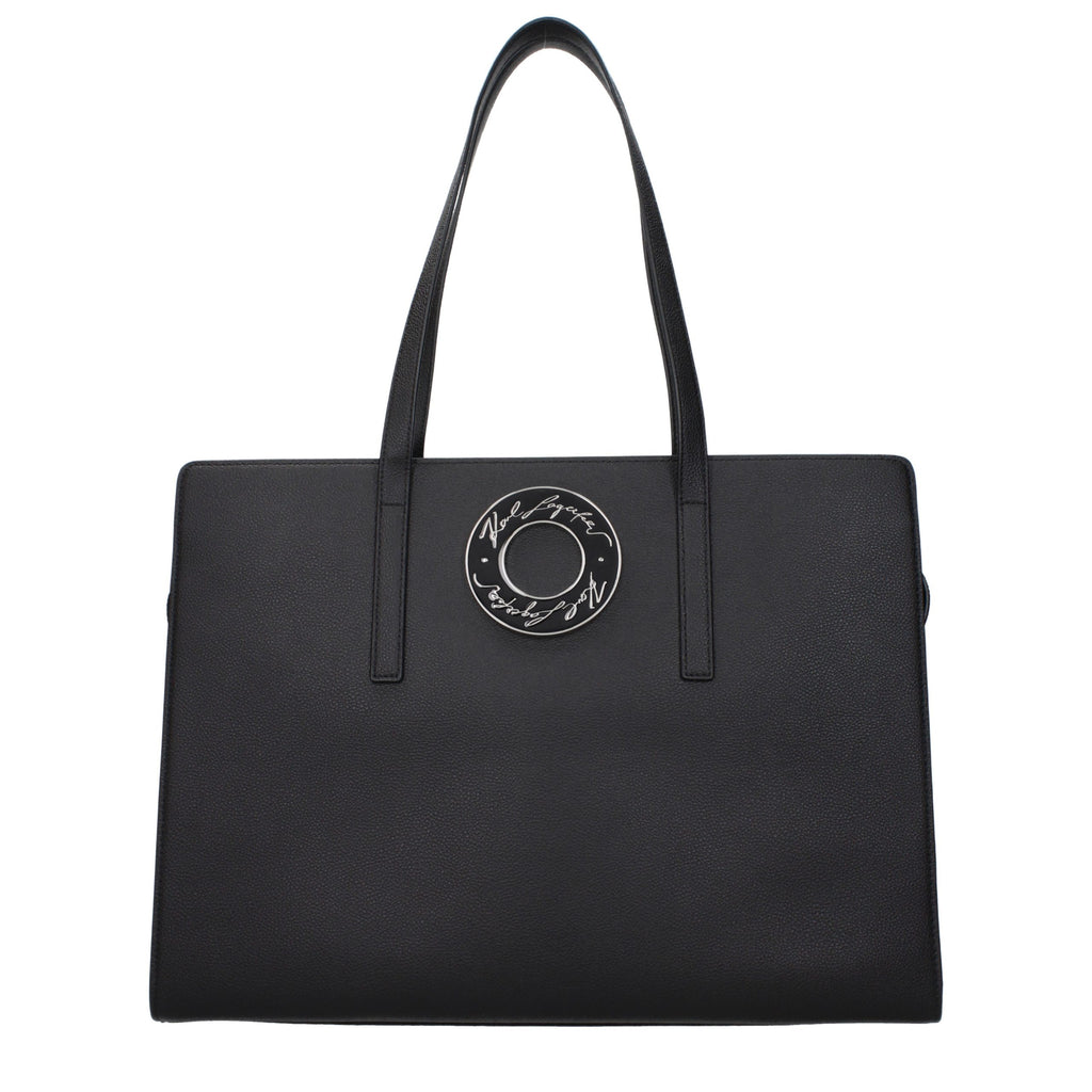 Karl Lagerfeld Black Leather Shoulder Bag