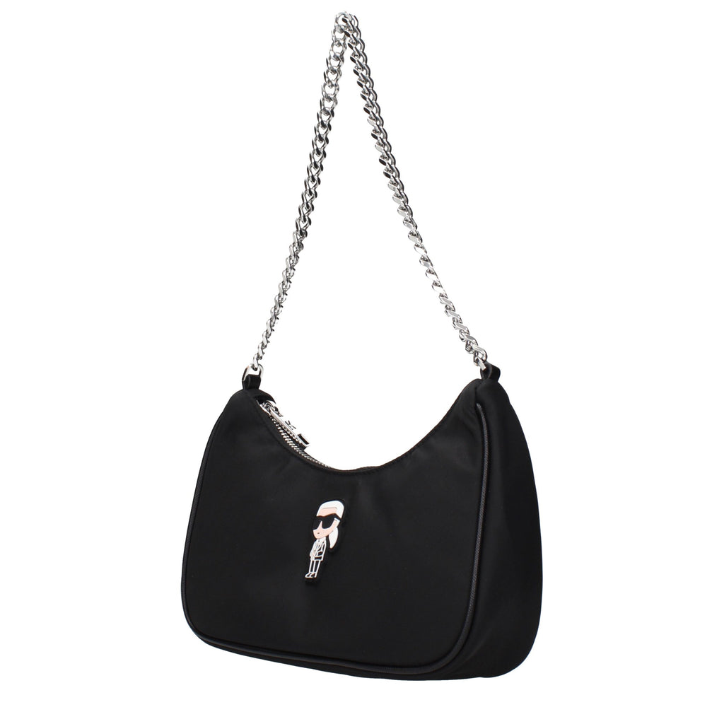 Karl Lagerfeld Black Fabric Shoulder Bag