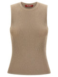 Max Mara Beige Polyamide Sleeveles T-Shirt