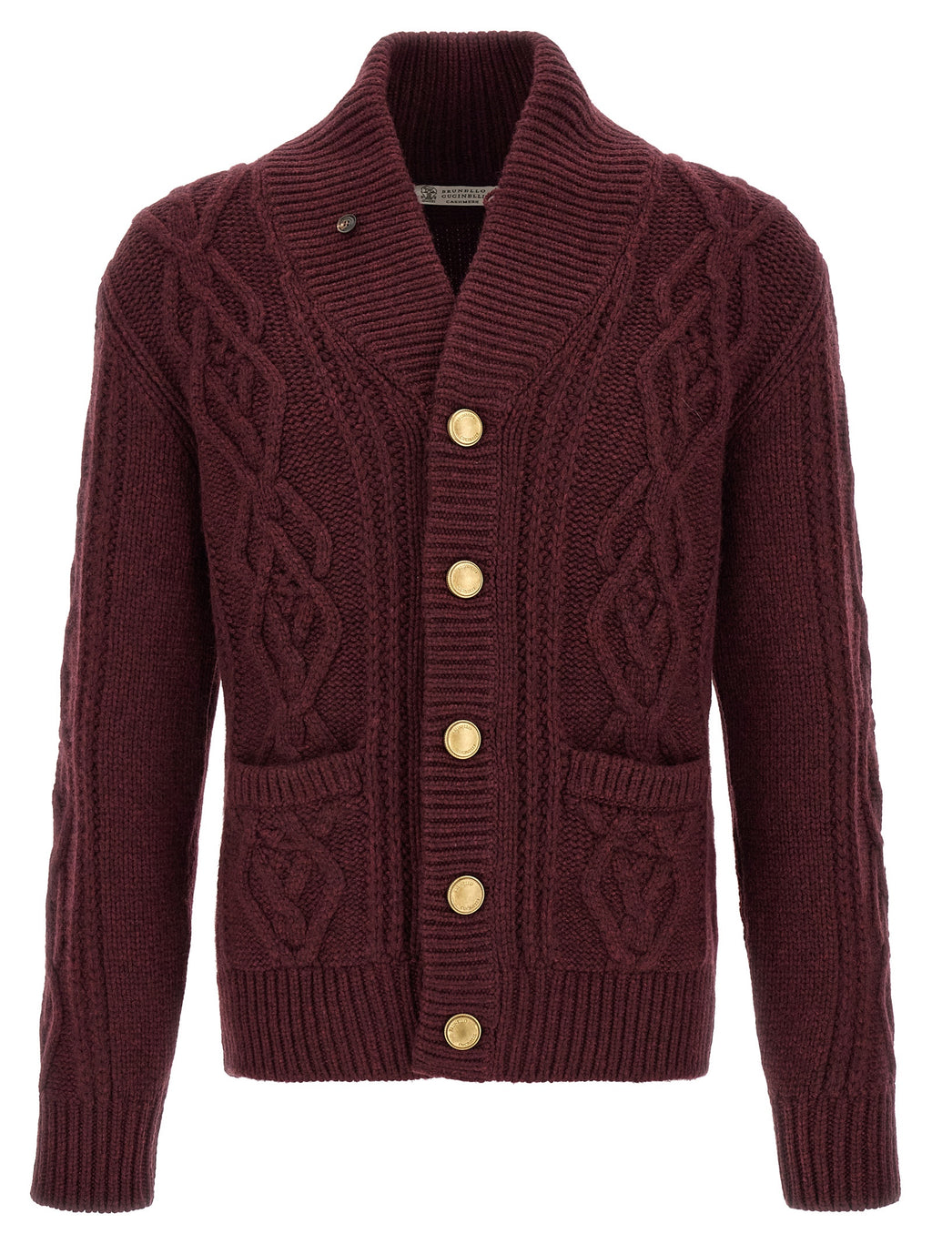 Brunello Cucinelli Bordeaux Cashmere Cardigan