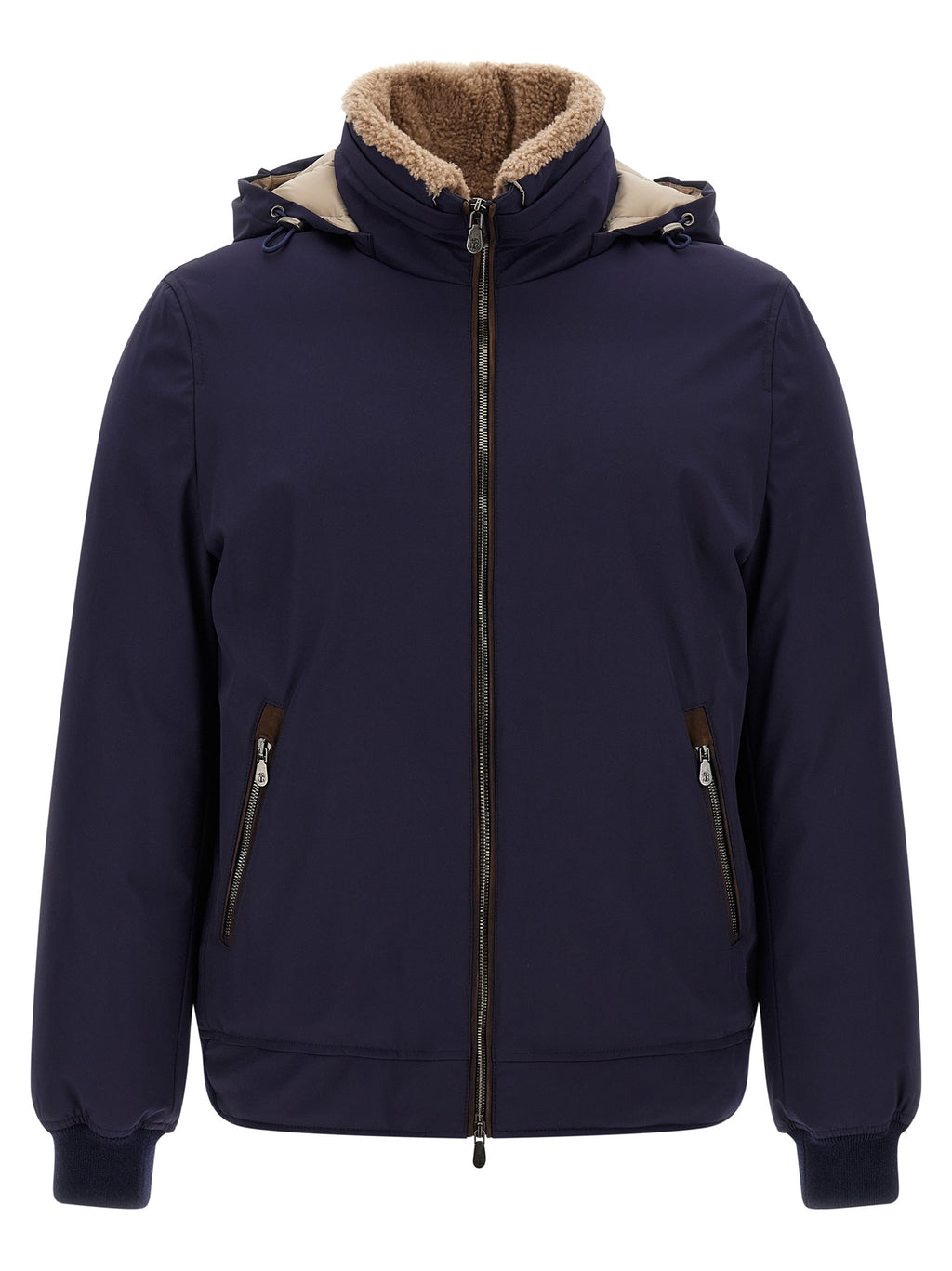 Brunello Cucinelli Blue Polyamide Full-Length Jacket