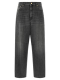 Fabiana Filippi Gray Cotton Relaxed Fit Jeans