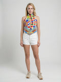 Dolce & Gabbana Multicolor Silk T-Shirt