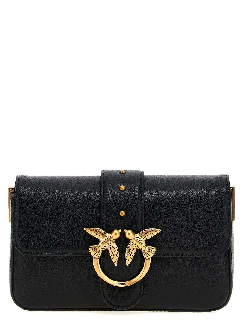 PINKO Black Calfskin Shoulder Bag
