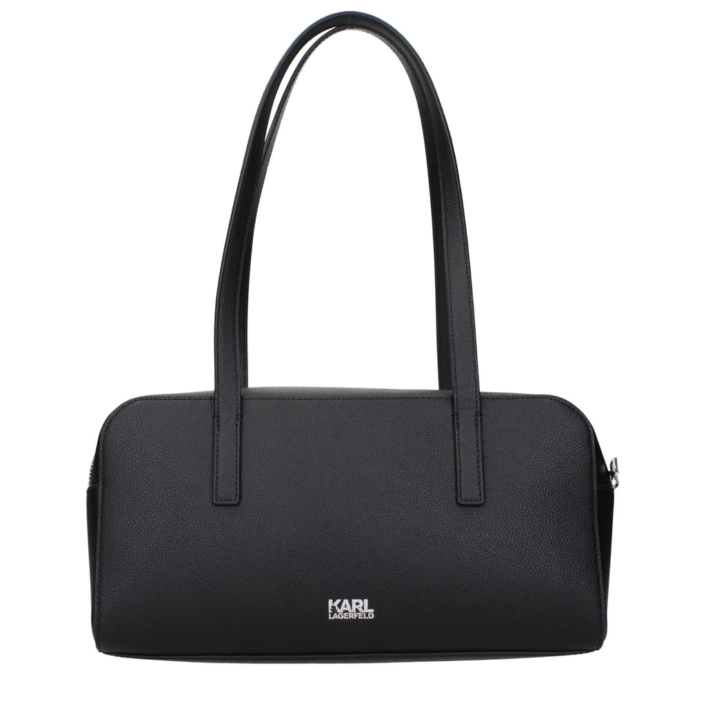 Karl Lagerfeld Black Leather Shoulder Bag