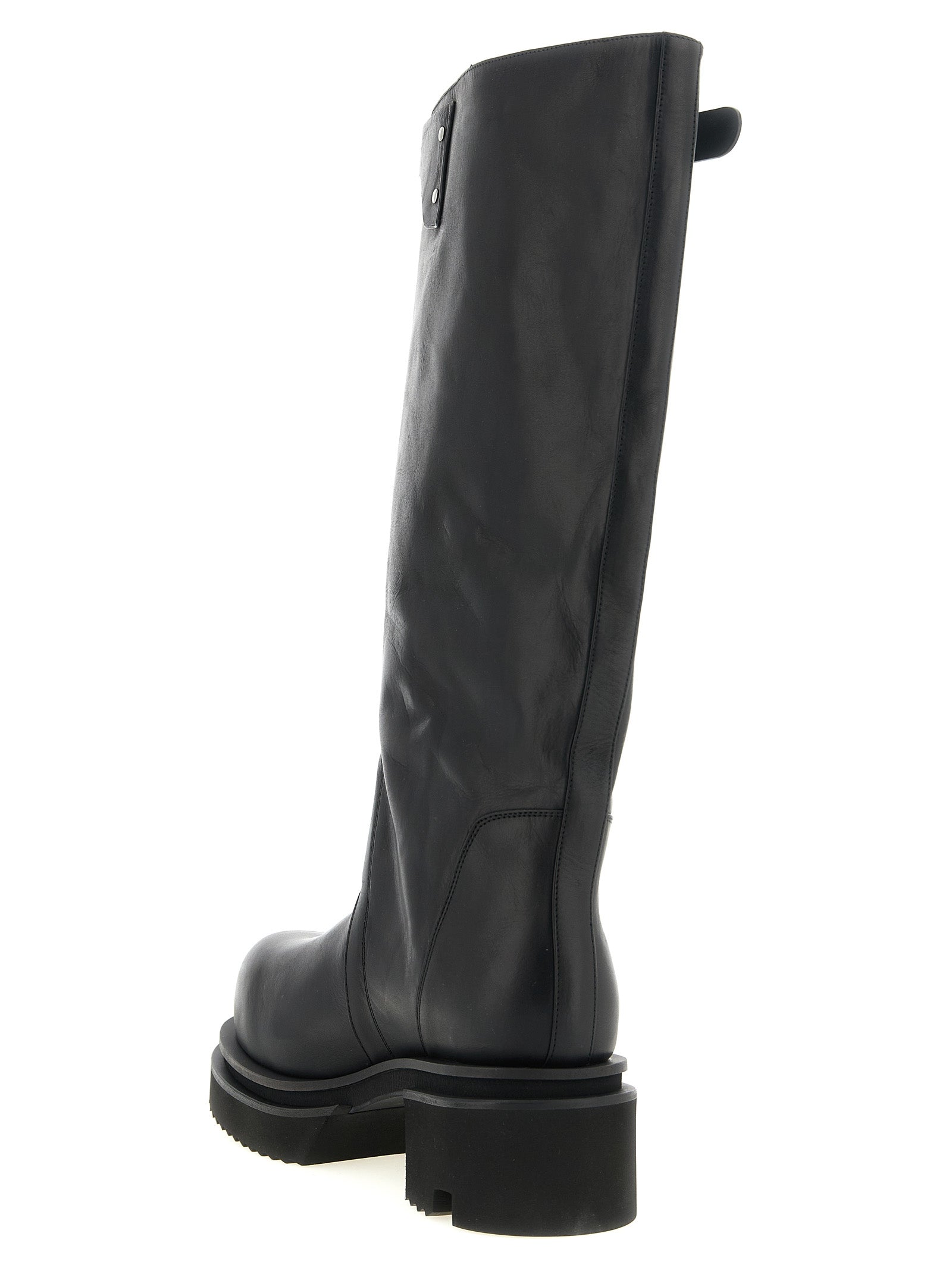 Rick Owens Black Calfskin Over The Knee