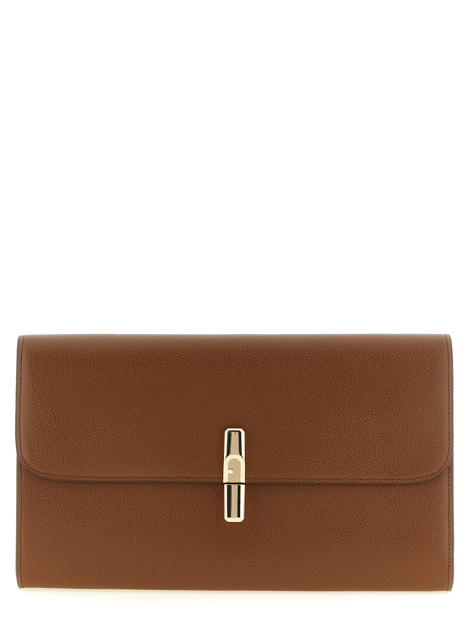 Furla Brown Calfskin Clutch Bag