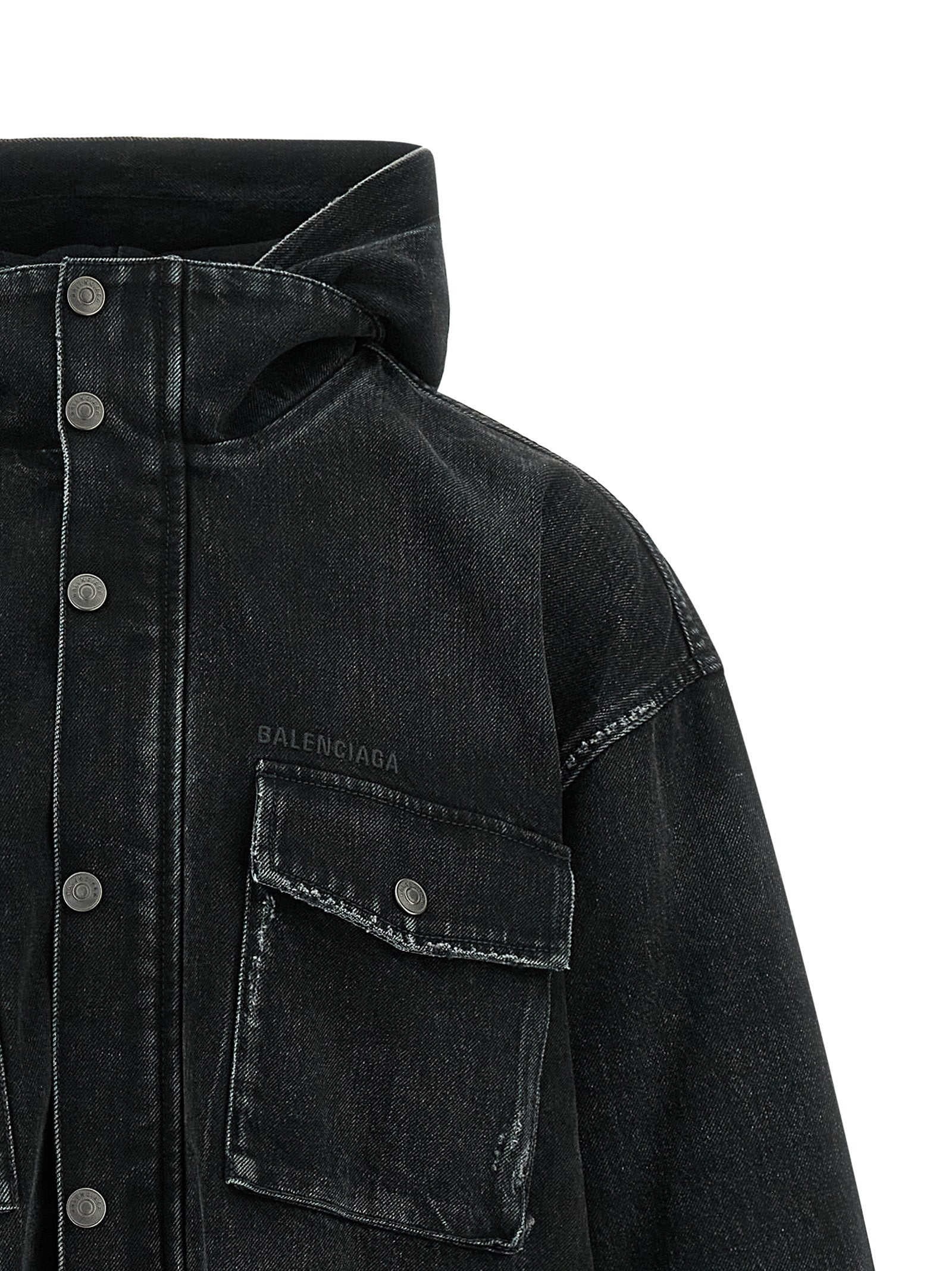Balenciaga Black Cotton Denim Jacket