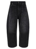 Balenciaga Black Cotton Cropped Jeans