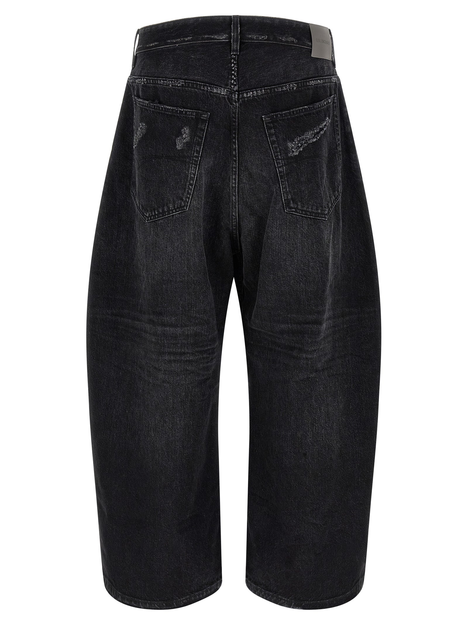Balenciaga Black Cotton Cropped Jeans