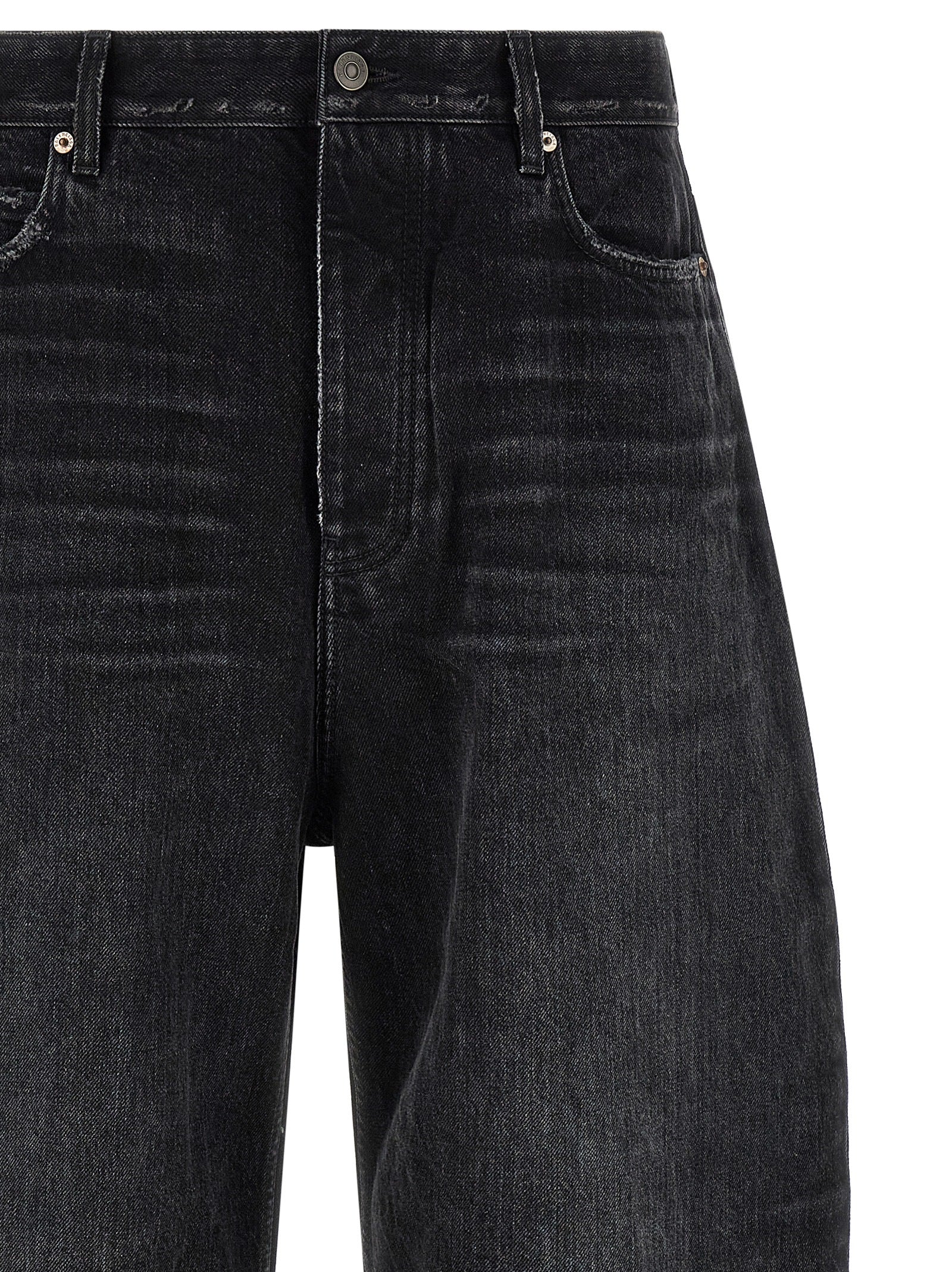 Balenciaga Black Cotton Cropped Jeans