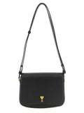 Ami Paris Black Cowhide Crossbody Bag