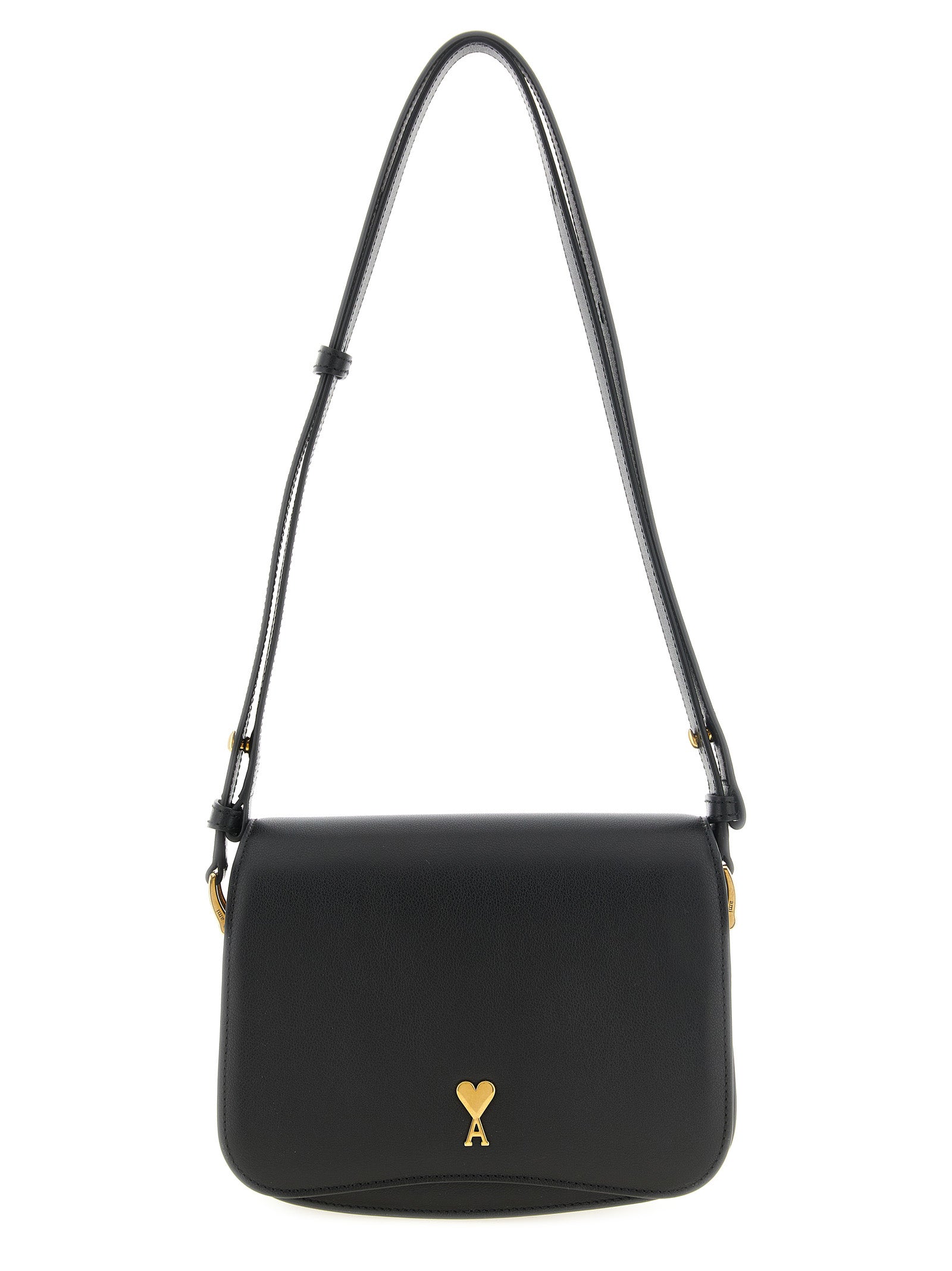 Ami Paris Black Cowhide Crossbody Bag