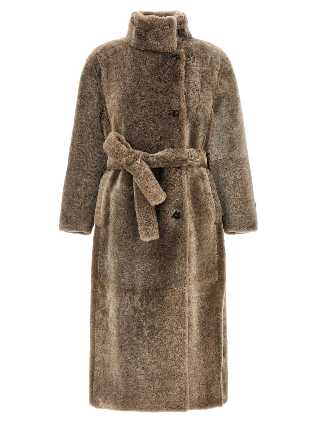 Brunello Cucinelli Brown Lamb Leather Coat