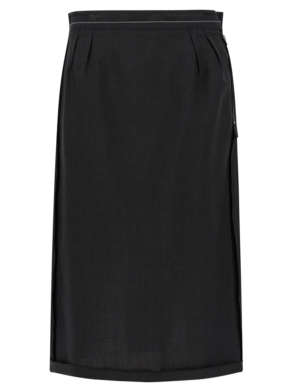Maison Margiela Black Virgin Wool Midi Skirt