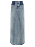 Maison Margiela Blue Cotton Mini Skirt