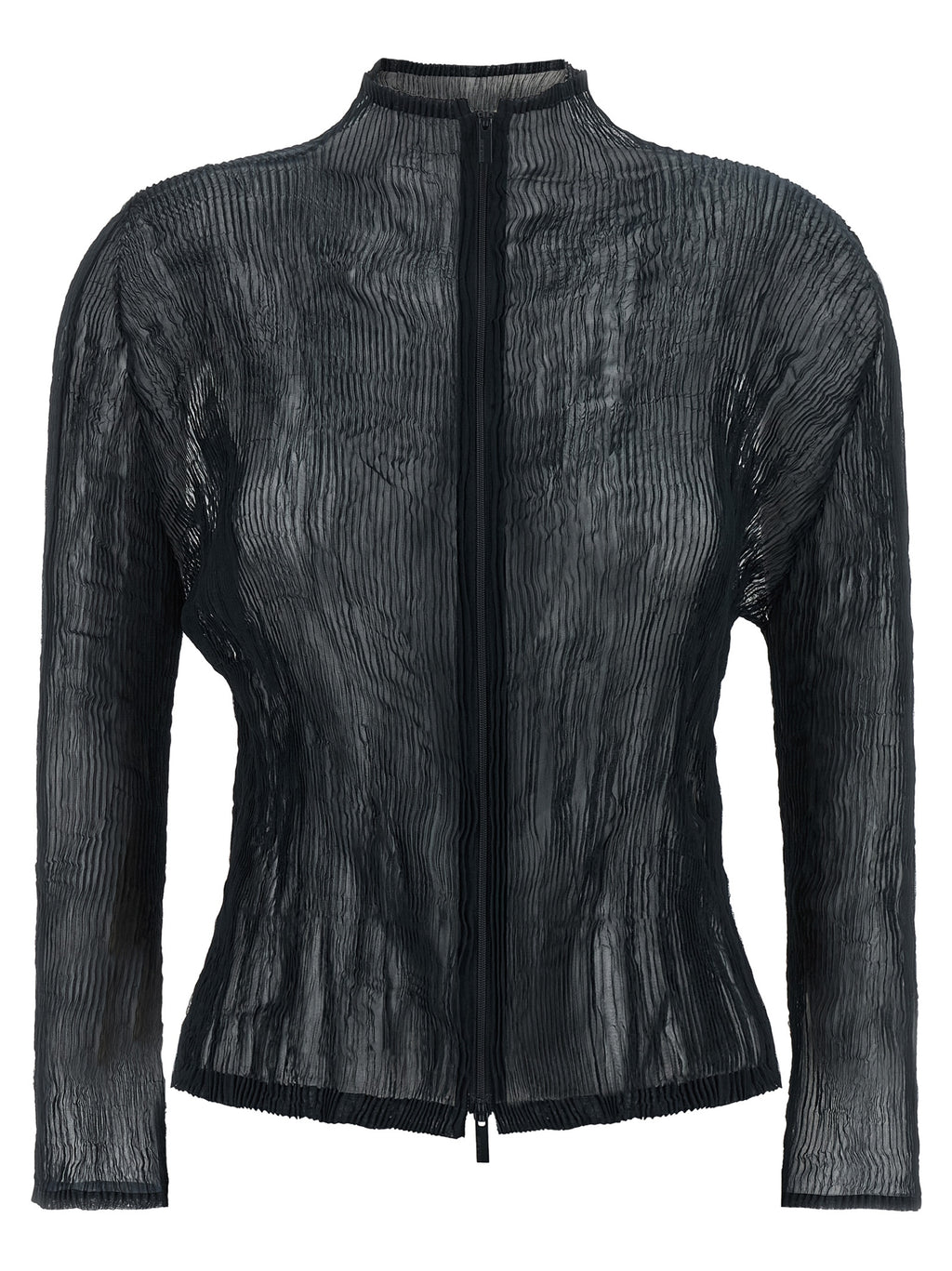 Issey Miyake Black Polyester Cardigan