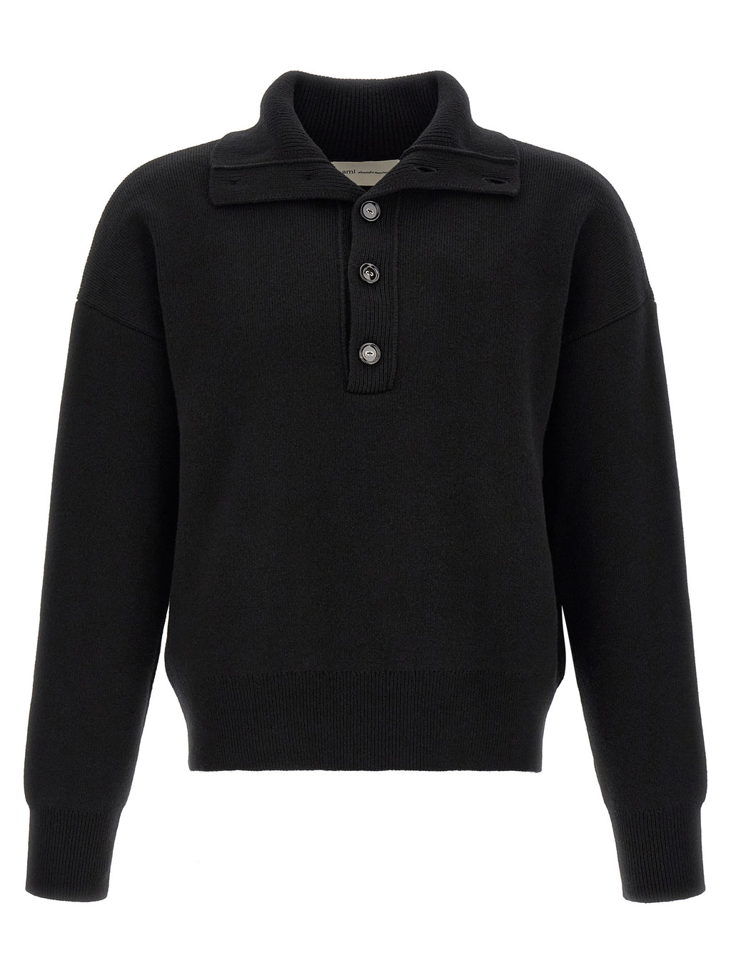 Ami Paris Black Wool Cardigan