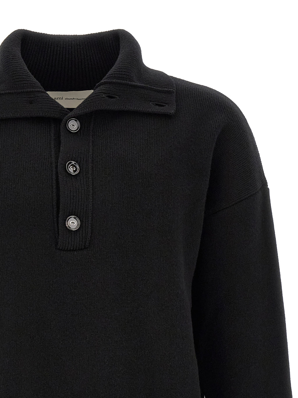 Ami Paris Black Wool Cardigan