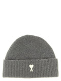 Ami Paris Gray Alpaca Leather Beanie