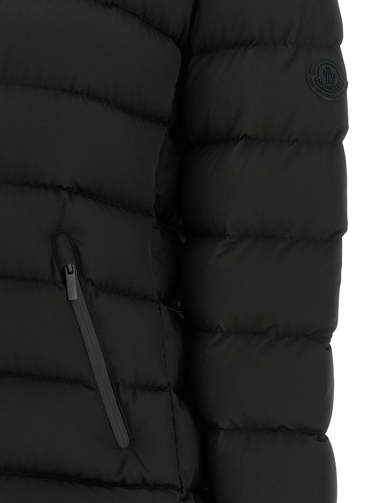 Moncler Black Polyester Full-Length Jacket
