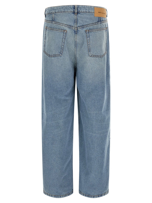 Ami Paris blauwe katoenen jeans met relaxte pasvorm
