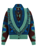 Alanui Blue Virgin Wool Cardigan