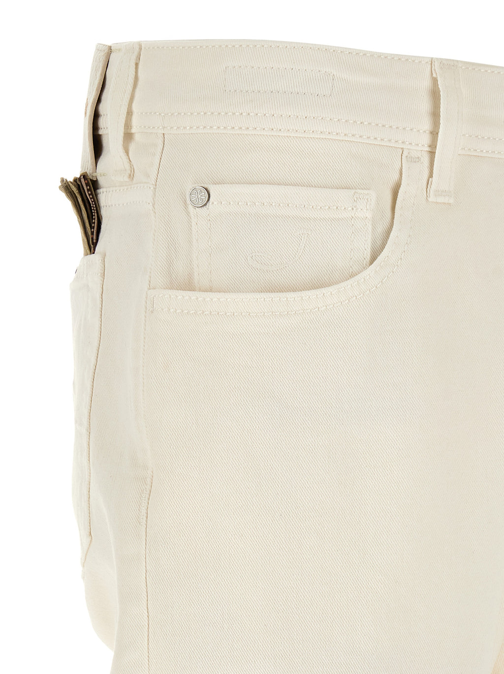 Jacob Cohen White Cotton Tapered Jeans