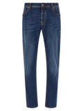 Jacob Cohen Blue Cotton Straight-Leg Jeans