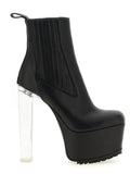 Rick Owens Black Calfskin Ankle Boots