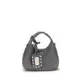 Ganni Gray Leather Shoulder Bag