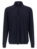 Kiton Blue Wool Cardigan