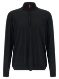 Kiton Black Wool Cardigan