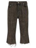 Rick Owens Gray Cotton Bermuda Shorts