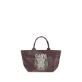 Ganni Bordeaux Cotton Shoulder Bag