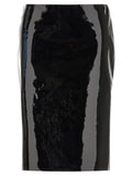 Ferragamo Black Lamb Leather Midi Skirt