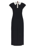 Thom Browne Blue Virgin Wool Midi Dress