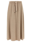 Herno Beige Polyester Midi Skirt