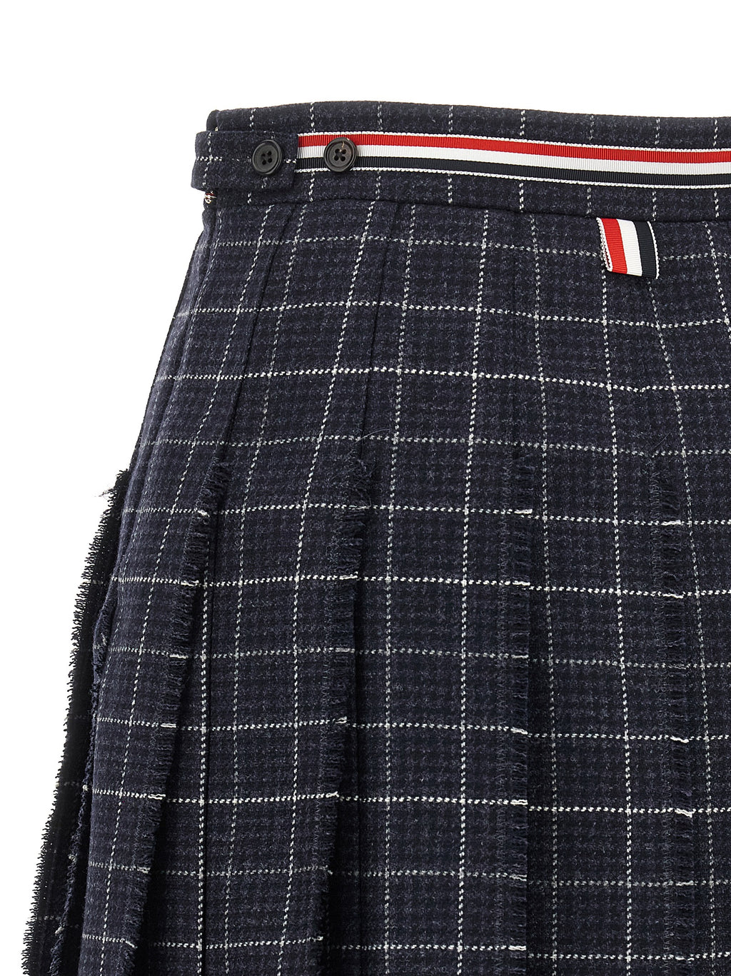 Thom Browne Blue Wool Long Skirt