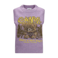 Ganni Gray Alpaca Vicugna Pacos Sleeveles Sweater