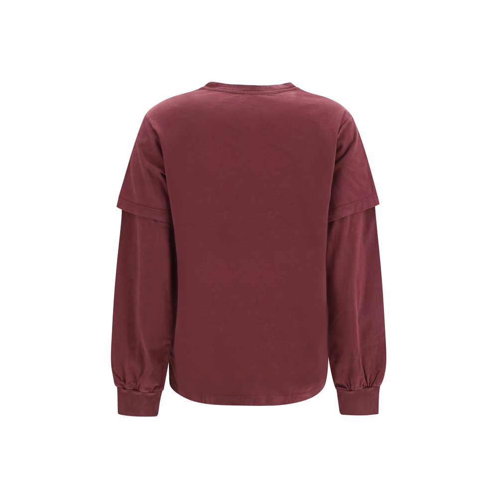 Ganni Bordeaux Cotton Sweatshirt