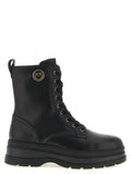 PINKO Black Cowhide Lace-Up Boots