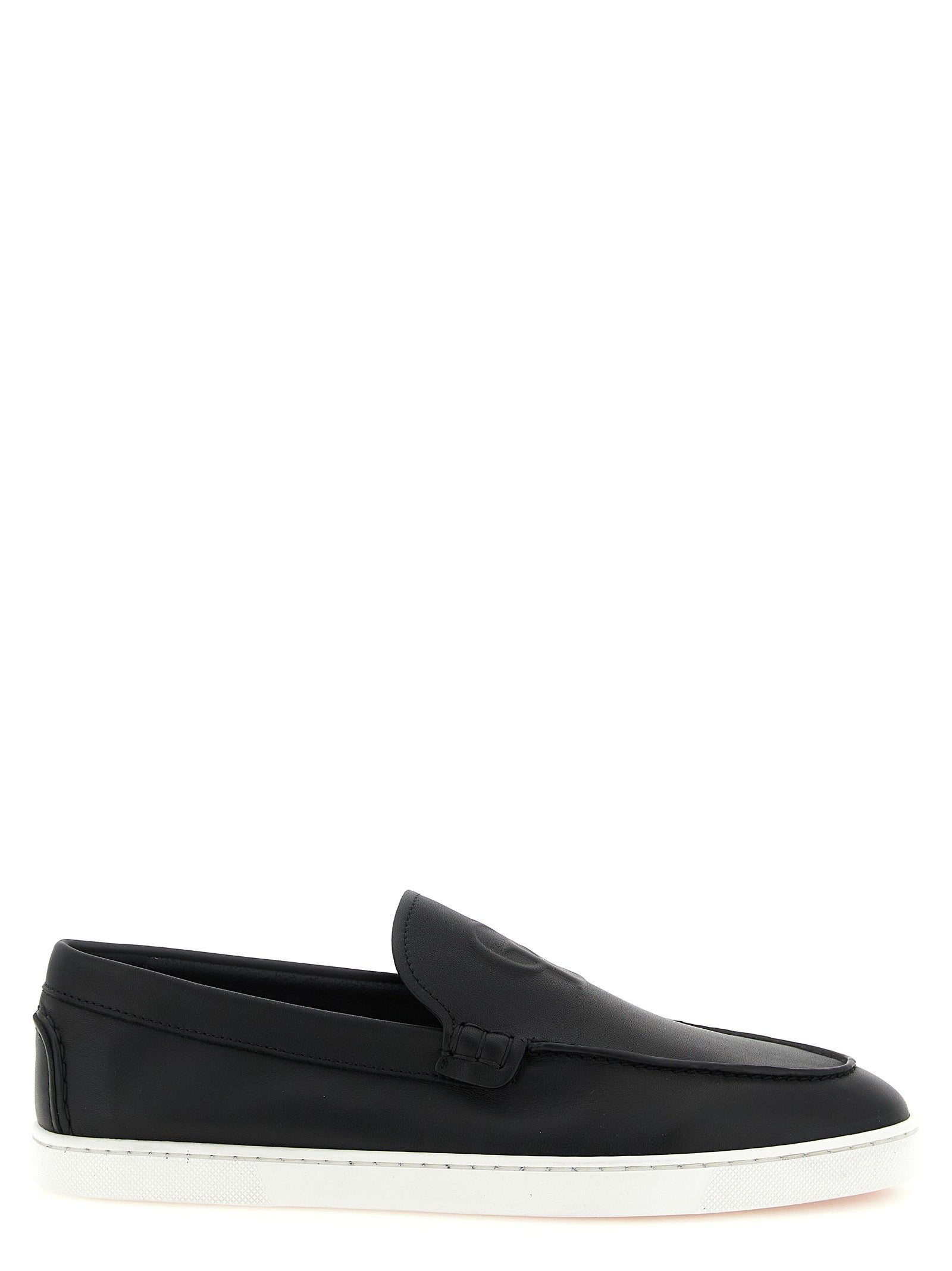 Christian Louboutin Black Calfskin Slip-On Loafers